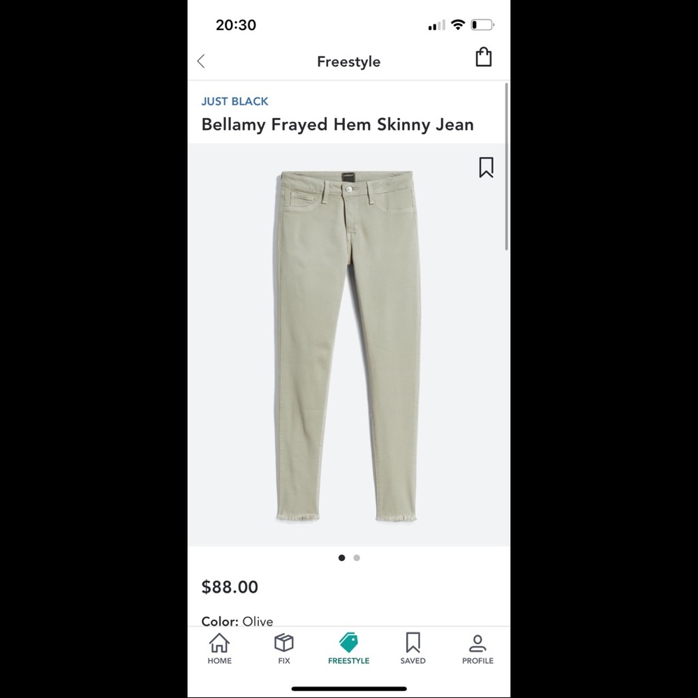 Just Black Frayed Hem Skinny Jean, Worn Once